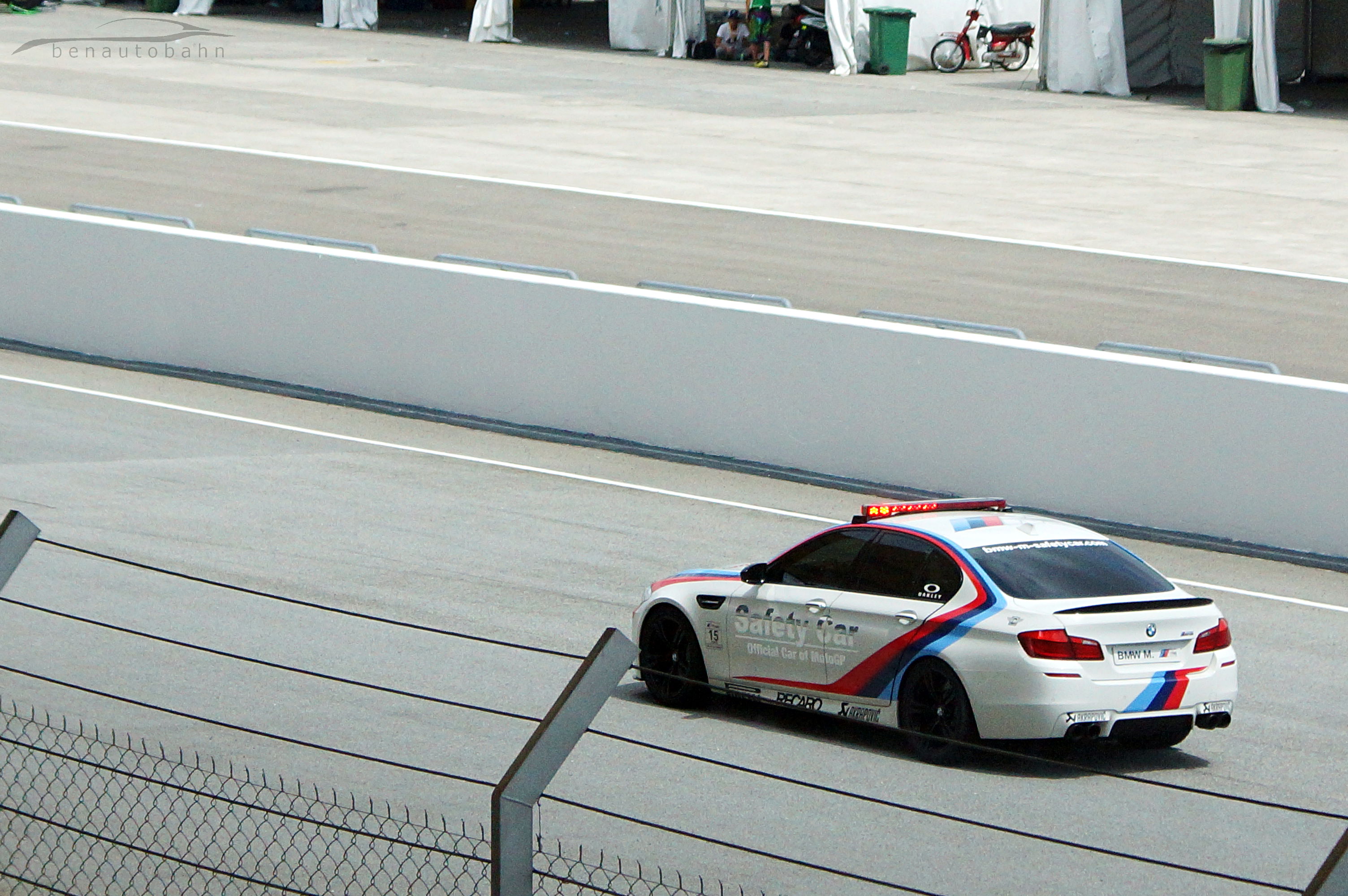 The BMW ///M5 Safety Car was the last vehicle to leave the scene