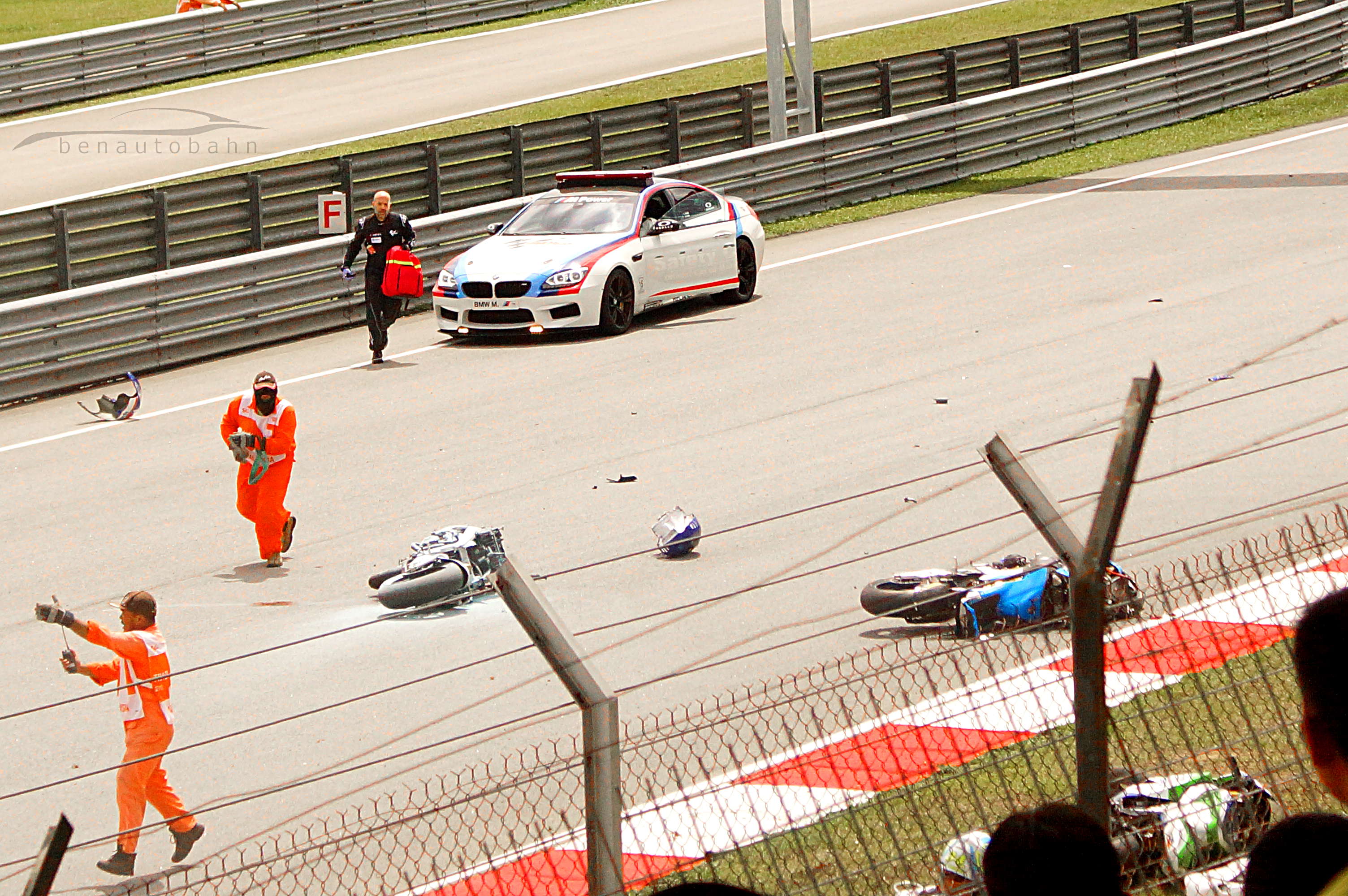 Paramedic rushing out from the Safety Car...
